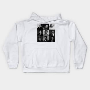 Ben Barnes Collage Black and white - Leo Zodiac Kids Hoodie